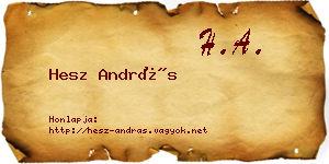 Hesz András névjegykártya